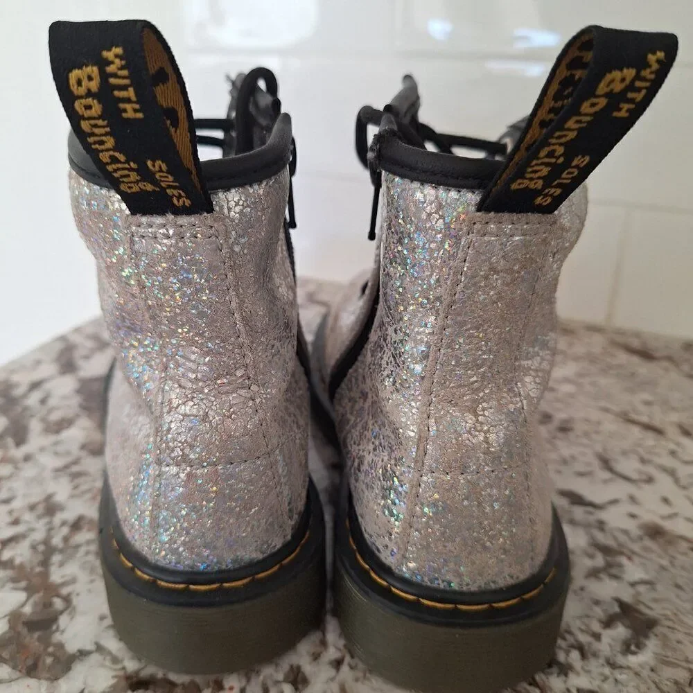 Dr. Martens Airwair  1460 CRINKLE METALLIC LACE UP BOOTS size‎ 3 US/34 EU